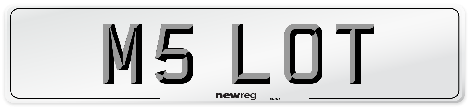 M5 LOT Number Plate from New Reg